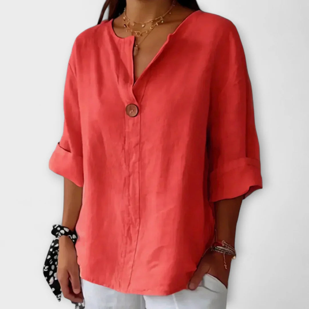 ALINA | LUXE RELAXED BUTTON BLOUSE