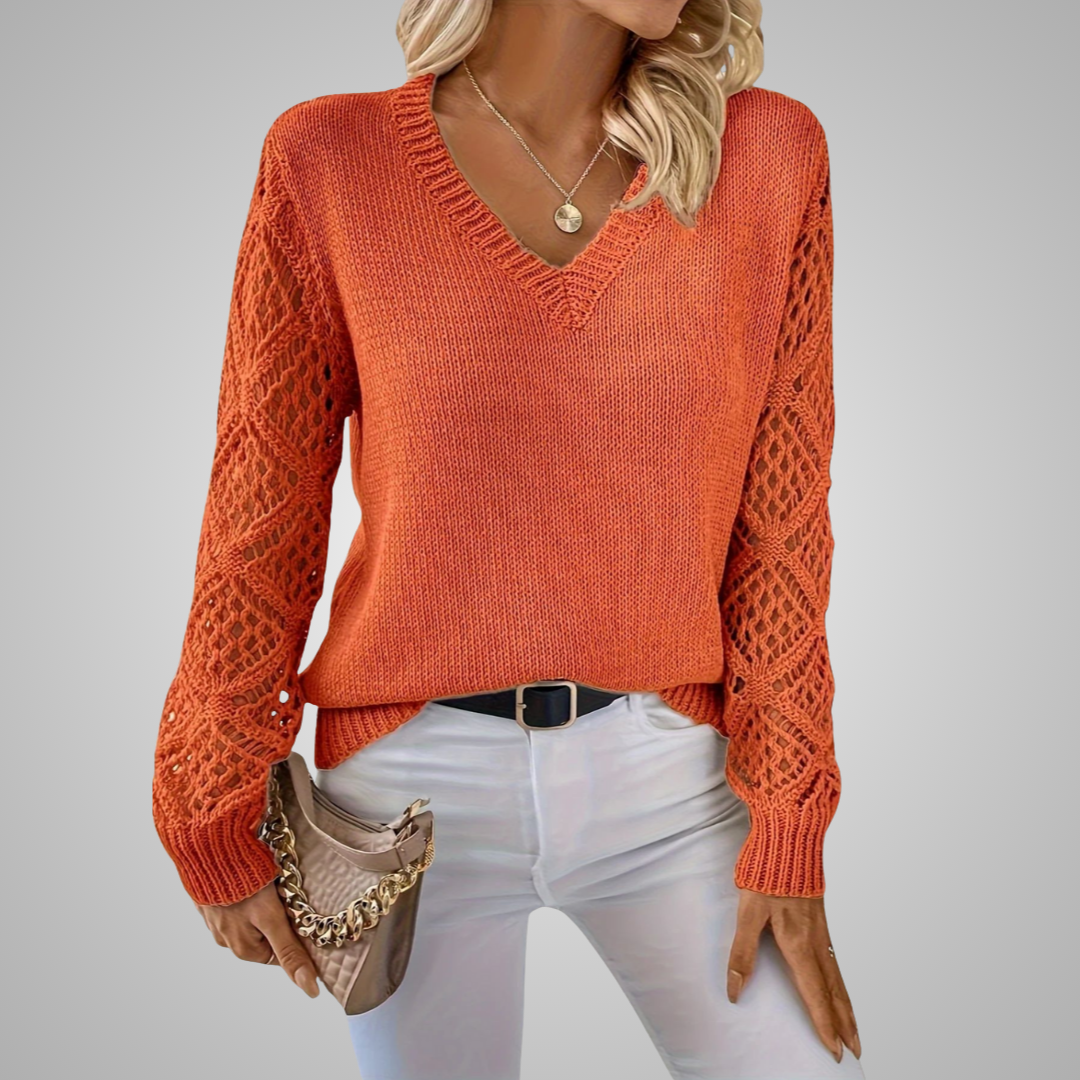 JULIA | RELAXED ELEGANT V-NECK WOMEN’S SWEATER
