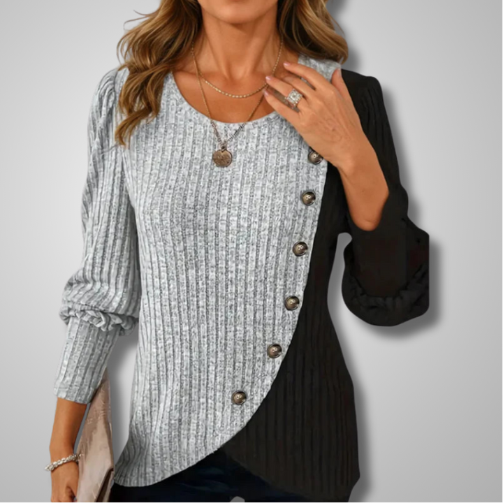 SARAH | COZY RELAXED ELEGANT BUTTON-DOWN KNIT LONGSLEEVER