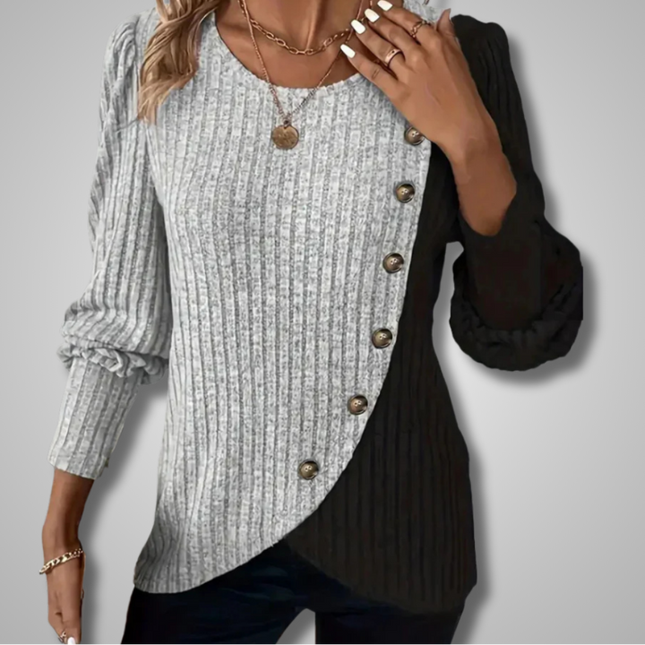 SARAH | COZY RELAXED ELEGANT BUTTON-DOWN KNIT LONGSLEEVER