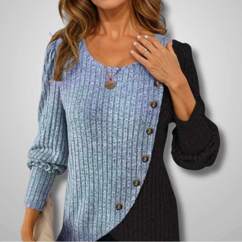 SARAH | COZY RELAXED ELEGANT BUTTON-DOWN KNIT LONGSLEEVER