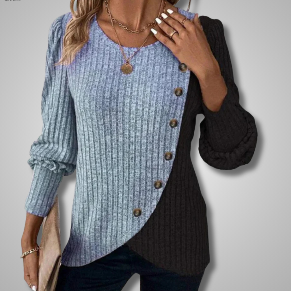 SARAH | COZY RELAXED ELEGANT BUTTON-DOWN KNIT LONGSLEEVER