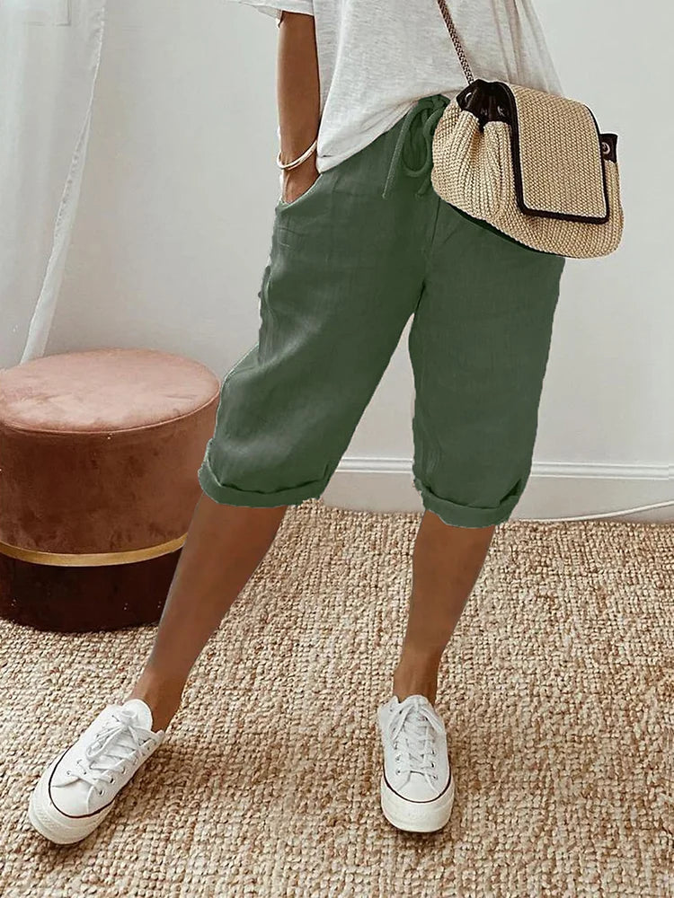 FRANCESCA | LIGHT COTTON-LINEN SHORTS