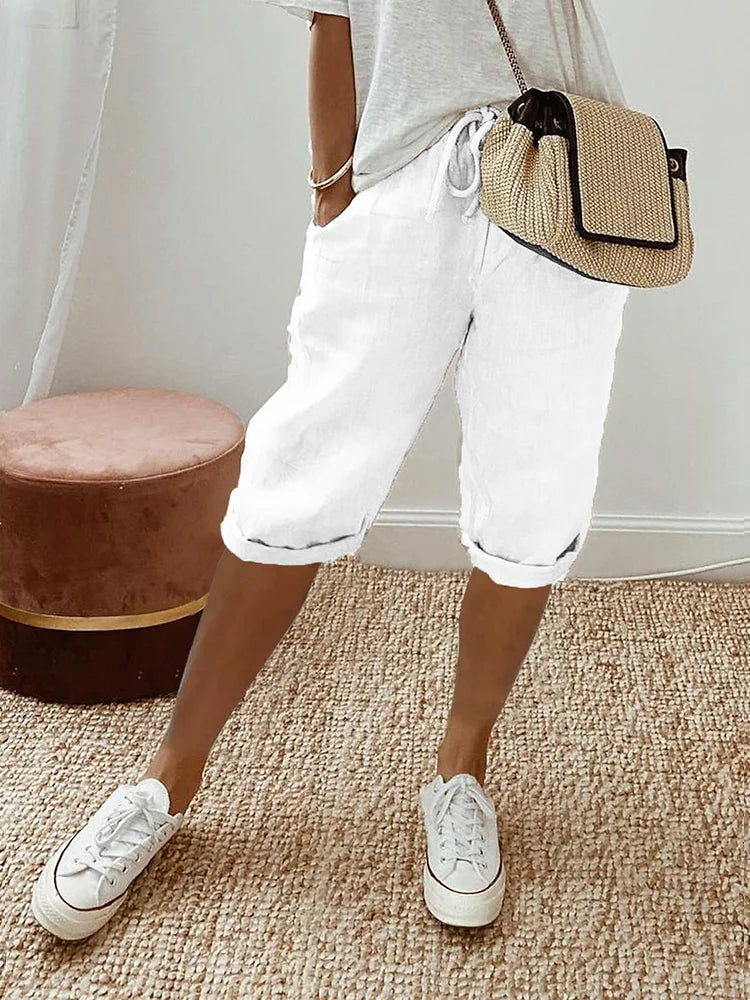 FRANCESCA | LIGHT COTTON-LINEN SHORTS