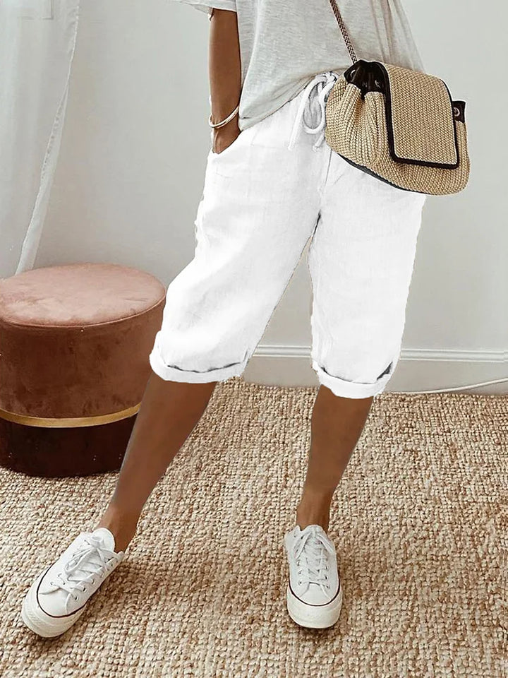 FRANCESCA | LIGHT COTTON-LINEN SHORTS