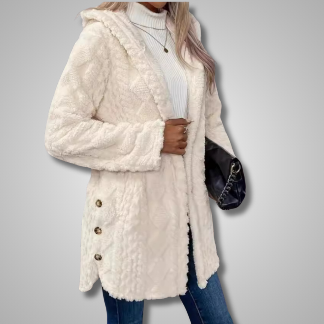 MADISON | COZY HOODED BUTTON CARDIGAN JACKET WITH TUMMY COVERAGE