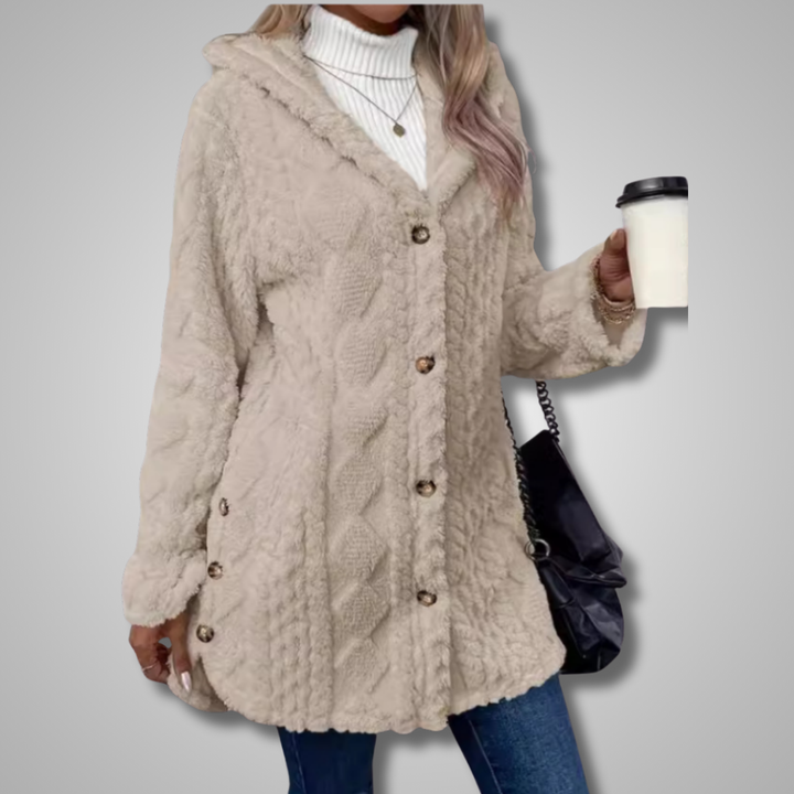 MADISON | COZY HOODED BUTTON CARDIGAN JACKET WITH TUMMY COVERAGE