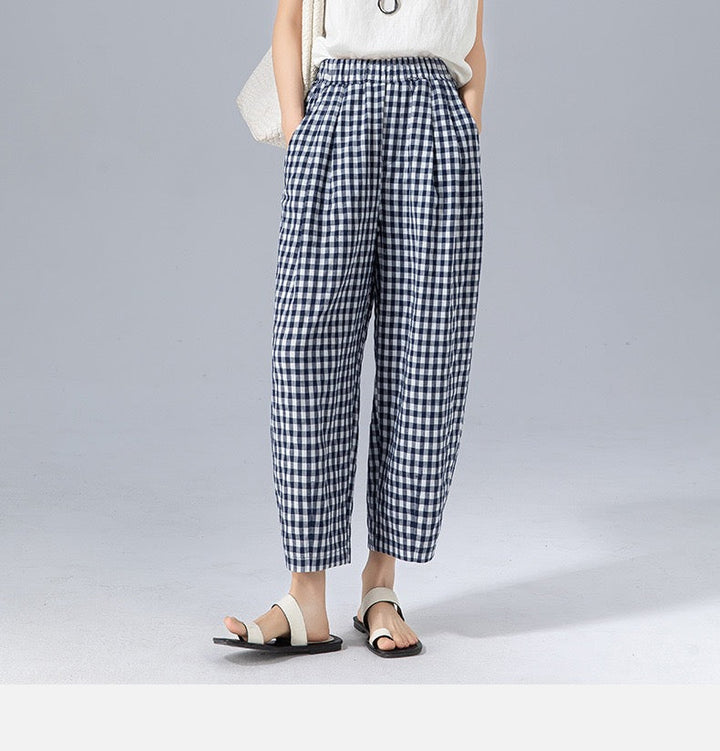 CHELSEA | CHIC GINGHAM RELAXED TROUSERS