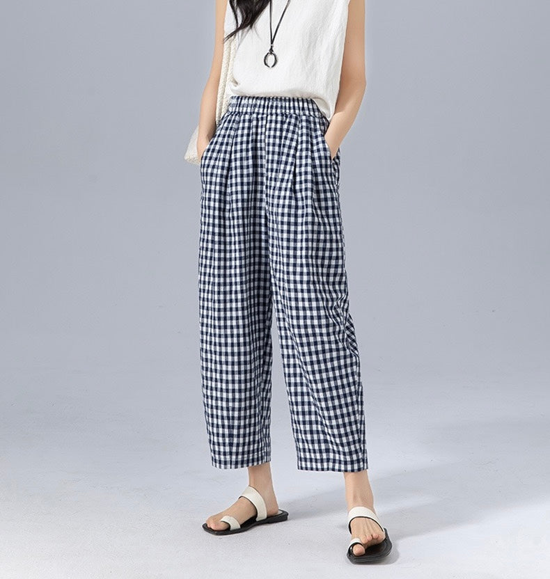 CHELSEA | CHIC GINGHAM RELAXED TROUSERS