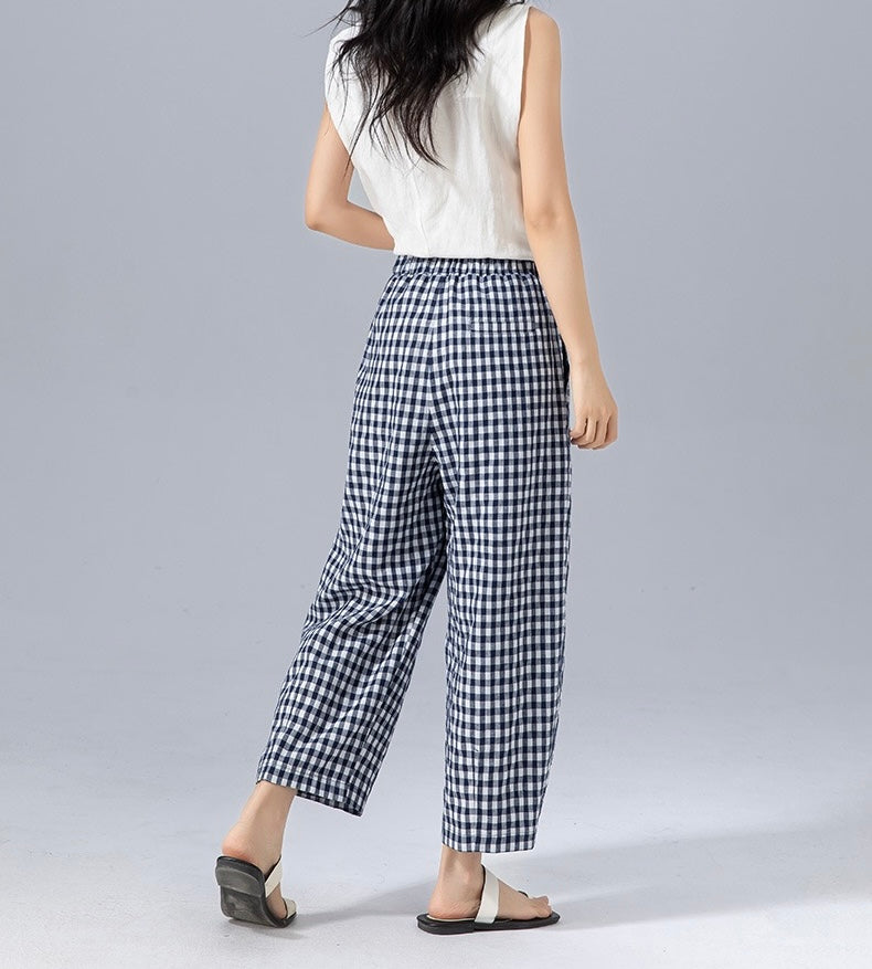 CHELSEA | CHIC GINGHAM RELAXED TROUSERS
