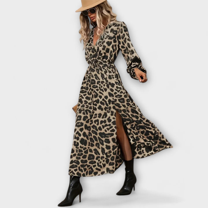 DANA | ELEGANT LEOPARD PRINT DRESS