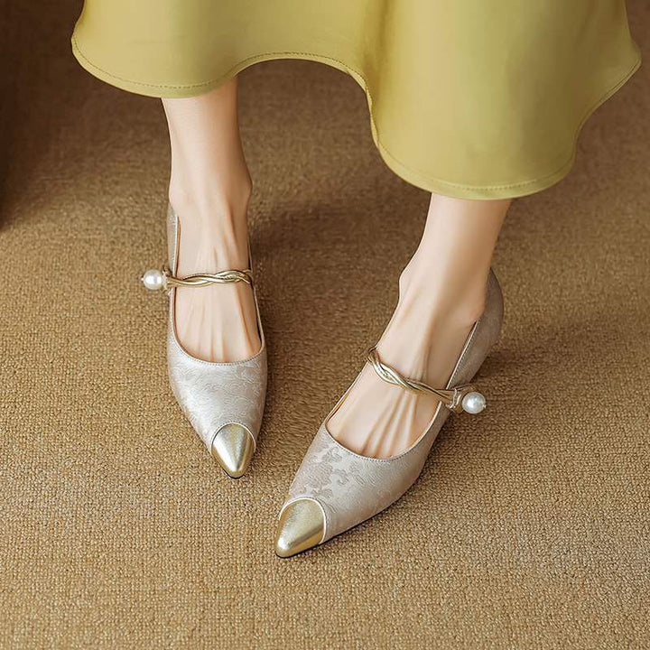 AURORA | LUXE VINTAGE PEARL KITTEN HEELS