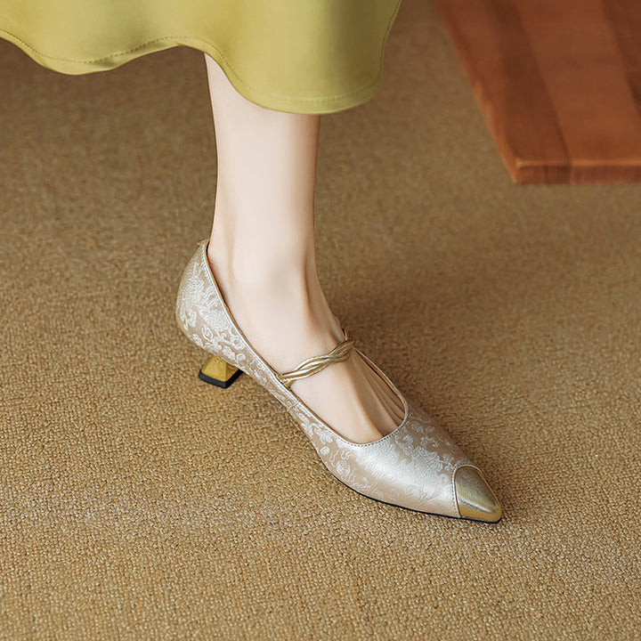 AURORA | LUXE VINTAGE PEARL KITTEN HEELS