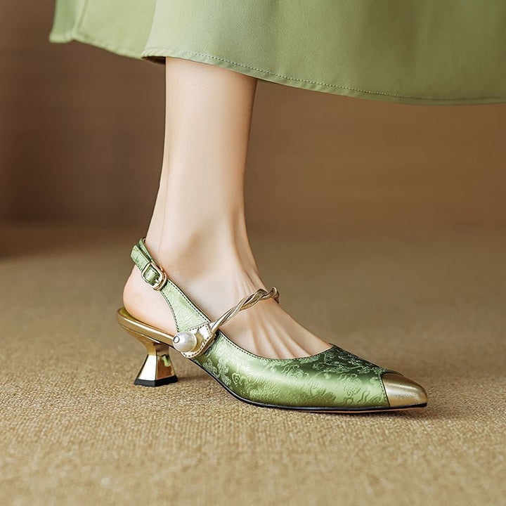 AURORA | LUXE VINTAGE PEARL KITTEN HEELS