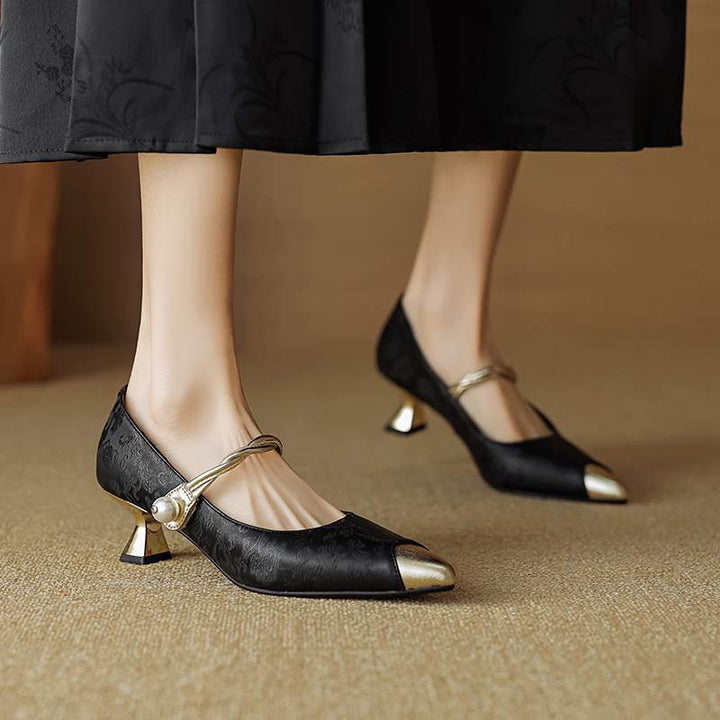 AURORA | LUXE VINTAGE PEARL KITTEN HEELS