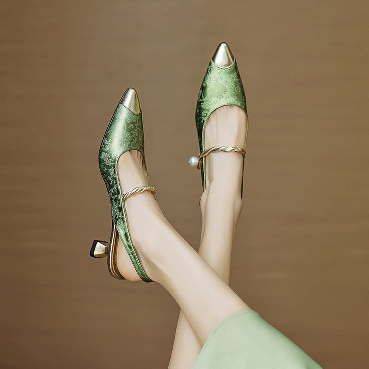 AURORA | LUXE VINTAGE PEARL KITTEN HEELS