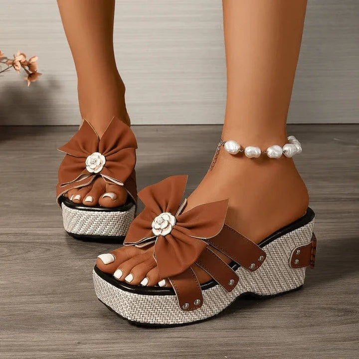 ISLA | LUXE JEWELED BOW PLATFORM SLIP-ONS