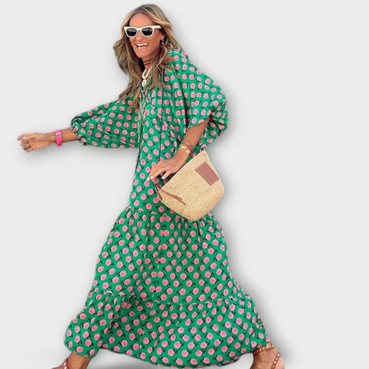 SIARA | CHIC GEOMETRIC MAXI DRESS