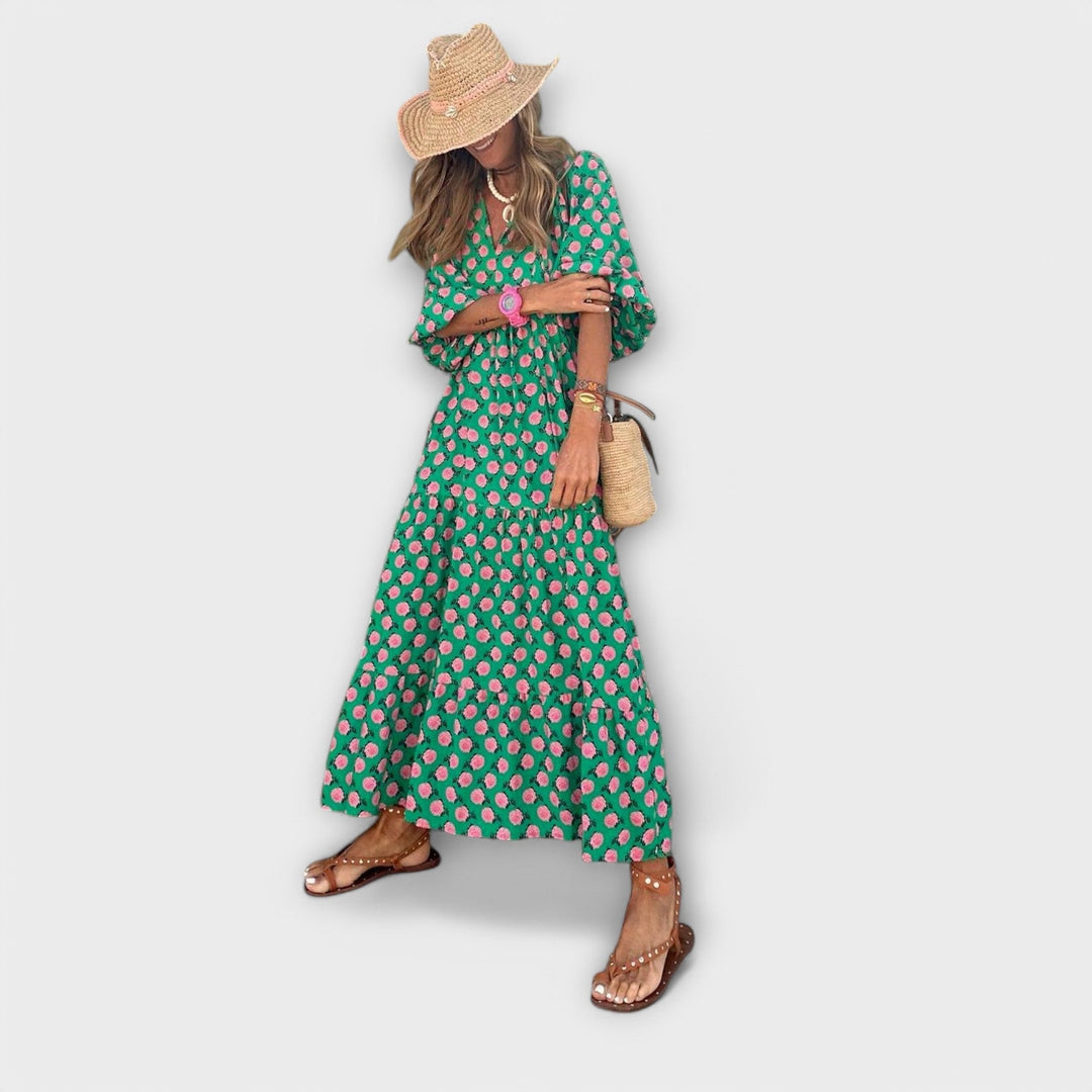 SIARA | CHIC GEOMETRIC MAXI DRESS