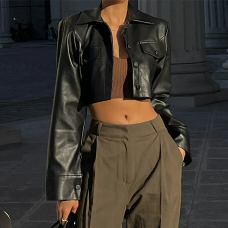 SANDY | ELEGANT FAUX LEATHER JACKET