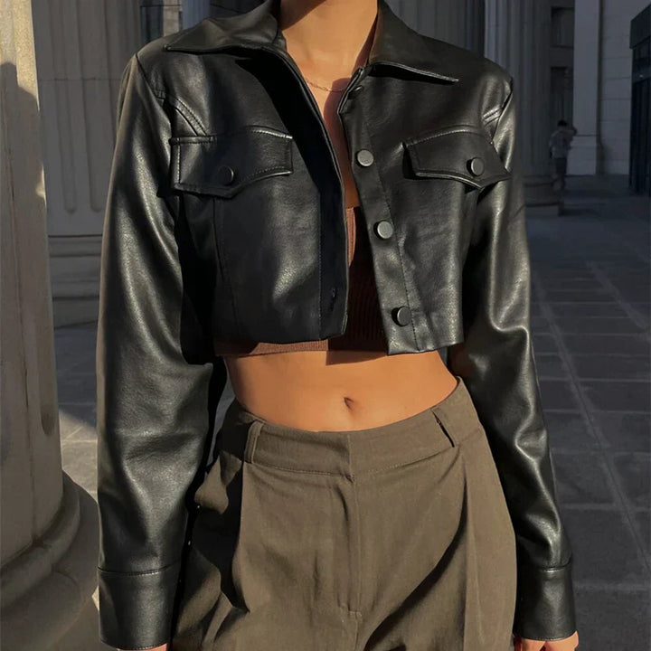 SANDY | ELEGANT FAUX LEATHER JACKET