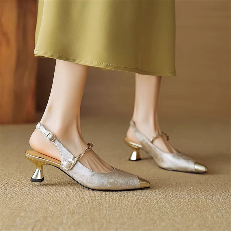 AURORA | LUXE VINTAGE PEARL KITTEN HEELS
