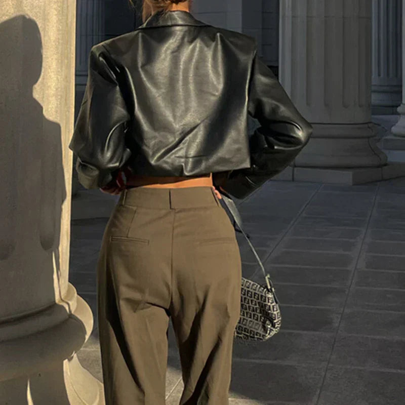 SANDY | ELEGANT FAUX LEATHER JACKET