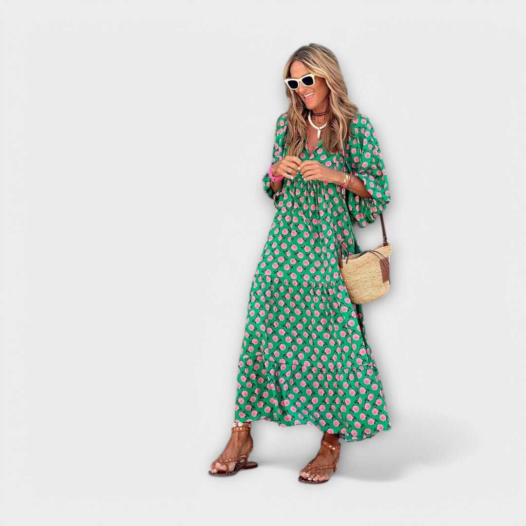 SIARA | CHIC GEOMETRIC MAXI DRESS