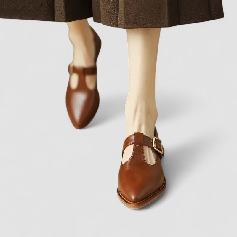 MIA | CHIC ORTHOPEDIC POINTED-TOE MARY JANE HEELS