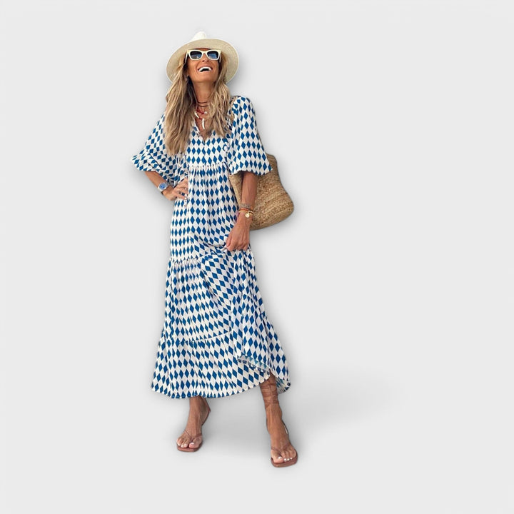 SIARA | CHIC GEOMETRIC MAXI DRESS
