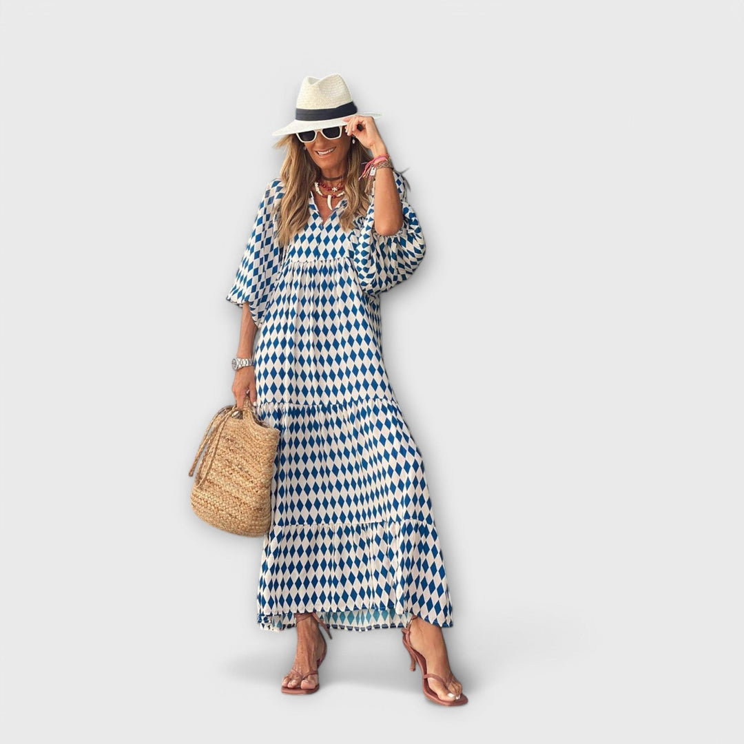 SIARA | CHIC GEOMETRIC MAXI DRESS
