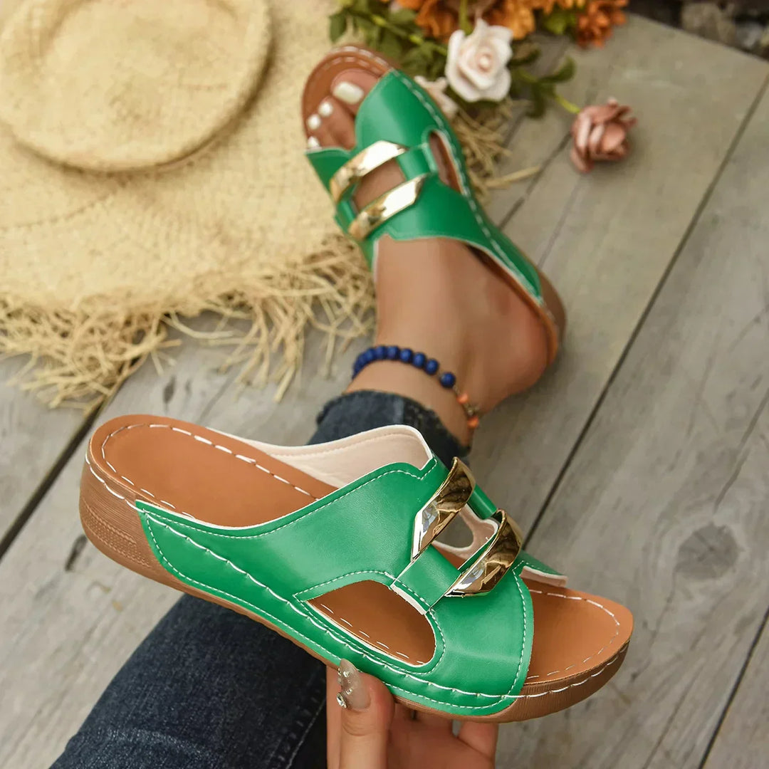 LEANNE | COZY COMFORT ORTHOPEDIC WEDGE HEEL SANDALS