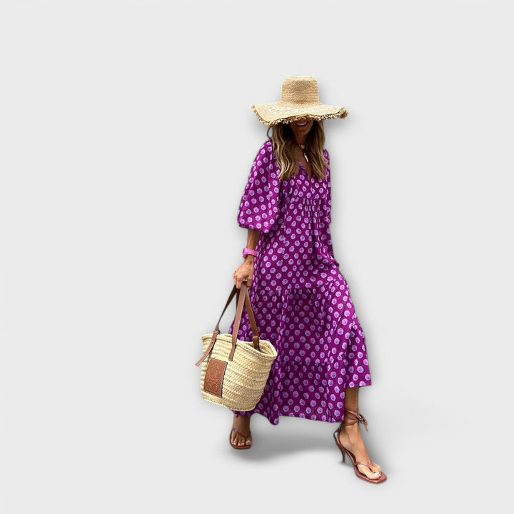 SIARA | CHIC GEOMETRIC MAXI DRESS