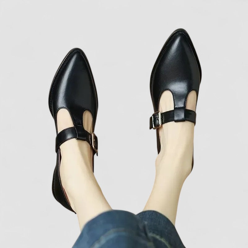 MIA | CHIC ORTHOPEDIC POINTED-TOE MARY JANE HEELS
