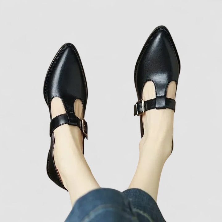 MIA | CHIC ORTHOPEDIC POINTED-TOE MARY JANE HEELS