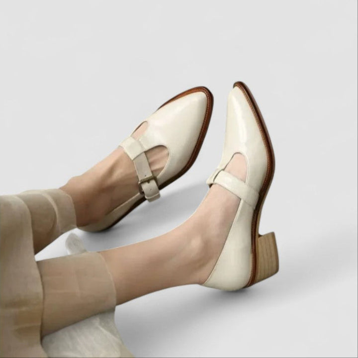 MIA | CHIC ORTHOPEDIC POINTED-TOE MARY JANE HEELS