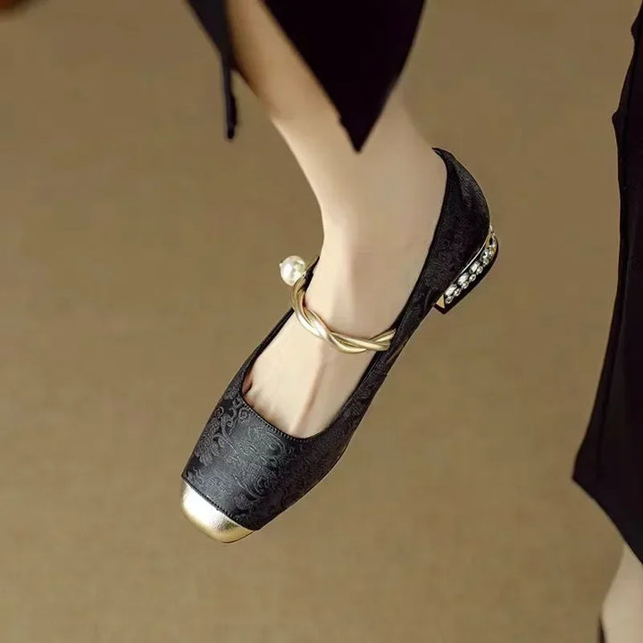 COLETTE | LUXE PEARL-STRAP VINTAGE PUMPS