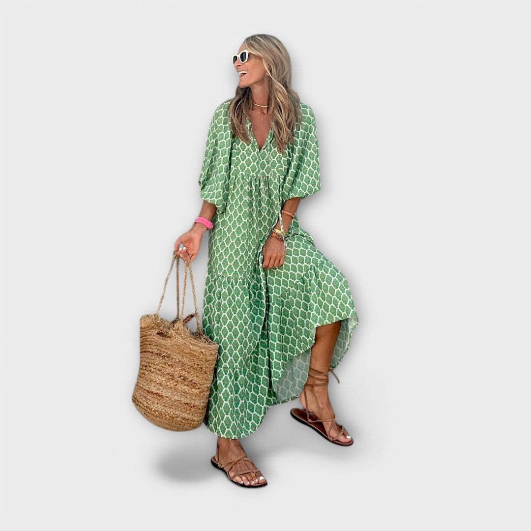 SIARA | CHIC GEOMETRIC MAXI DRESS