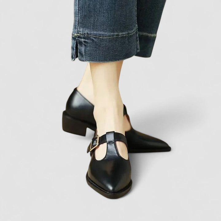 MIA | CHIC ORTHOPEDIC POINTED-TOE MARY JANE HEELS