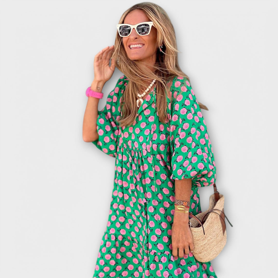 SIARA | CHIC GEOMETRIC MAXI DRESS