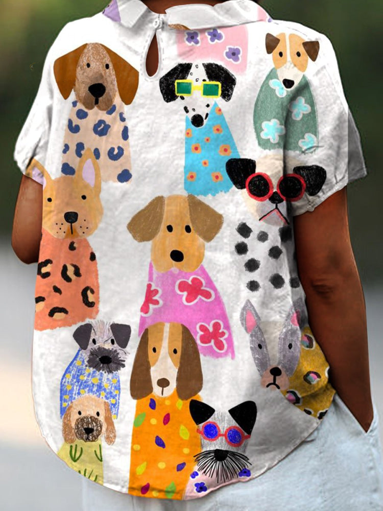 TINY | CHIC DOG PRINT CASUAL BLOUSE