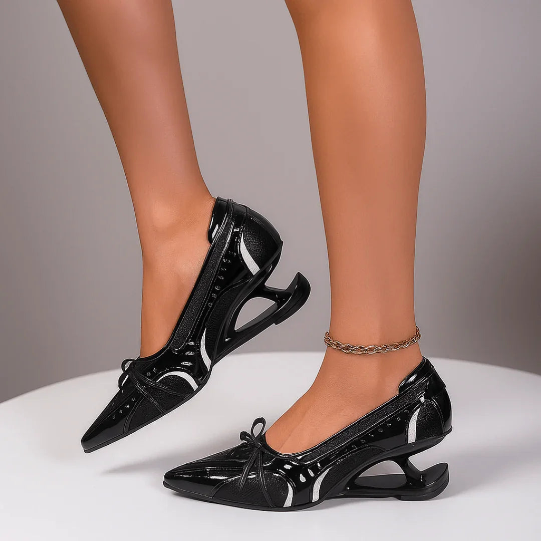 SERAPHINA | CHIC SCULPTURAL POINTED BLOCK HEELS