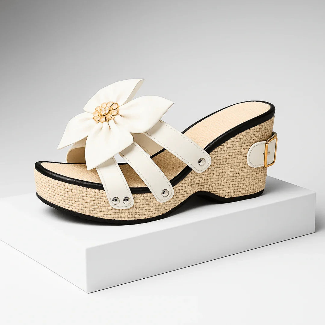 ISLA | LUXE JEWELED BOW PLATFORM SLIP-ONS