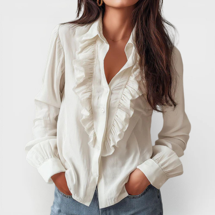 ANNA | SIMPLE RUFFLED REVERSIBLE BLOUSE