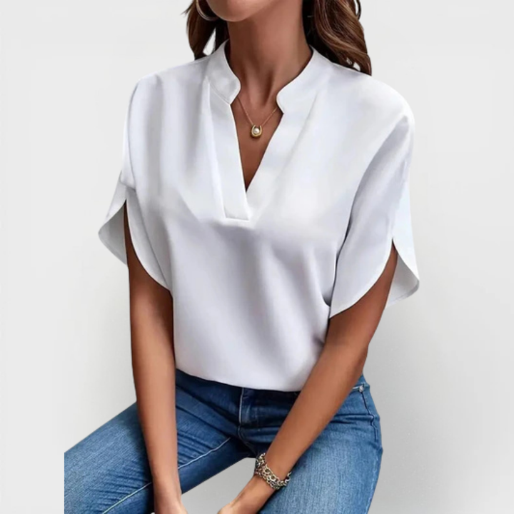 CLAUDIA | SOFT AND ELEGANT V-NECK SHIRT