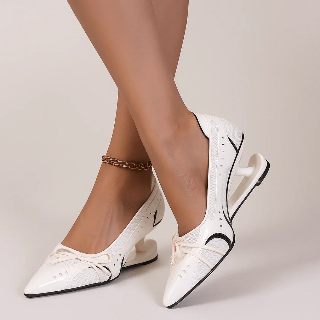 SERAPHINA | CHIC SCULPTURAL POINTED BLOCK HEELS