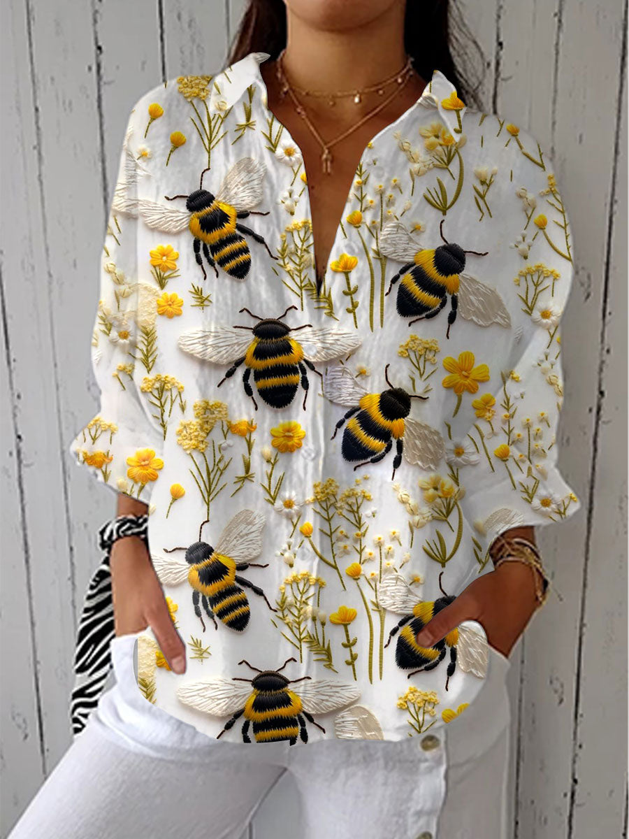 LILY | ELEGANT GOLDEN BEE BLOUSE