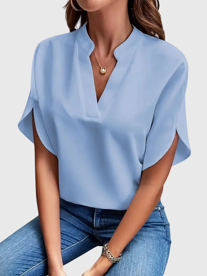 CLAUDIA | SOFT AND ELEGANT V-NECK SHIRT