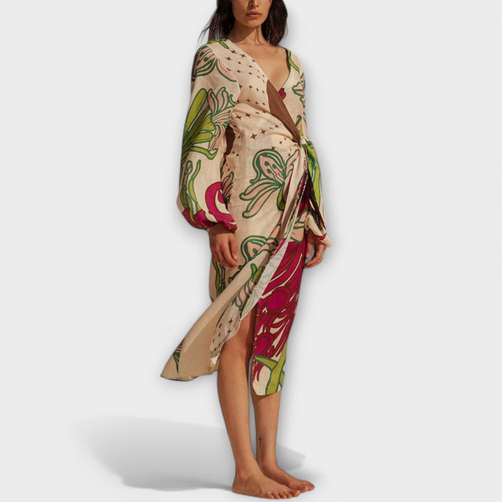 BRENDA | RELAXED TIE TUNIC MAXI DRESS