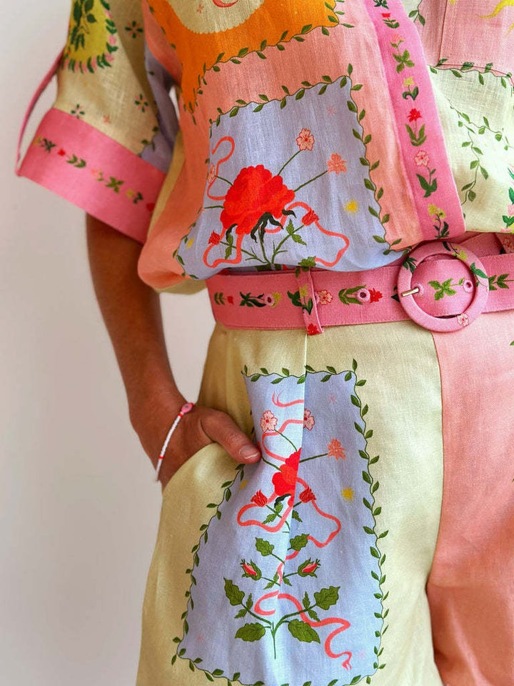 TERESA | CHIC VINTAGE EMBROIDERED TWO-PIECE SET